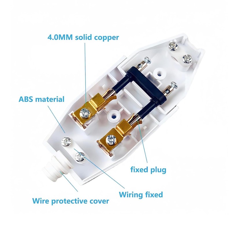 SGQTGIMU 5 Plugs 250 V 2.5 A, Flat Plug, 2