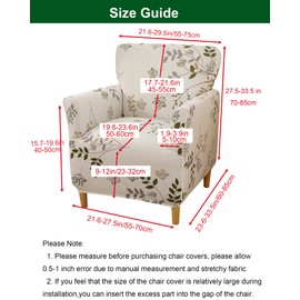 CRFATOP Printed Stretch Chair Slipcovers with Arms for Living Room 1 Piece Accent Chair Covers Soft Banquet Chair Covers Saucer Armchair Furniture Protector Office Reception Reading Sofa,A46