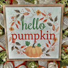Hello Pumpkin Handmade Deco Mesh Wreath