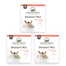 A Blend Above Cookies n Cream No-Bake Dessert Mix, 3 Pack, No-Bake Cheesecake, Fruit Dip, Dessert Mix, Bagel Topping, Frosting, Cheesecake Filling, Quick and Easy to Make, Makes 16 Ounces, Cream