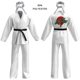 SXSHUN Karate Suit Children's Judo Suit Boys Girls Taekwondo Suit with Black Belt Professional Martial Arts Suit for Beginners, White