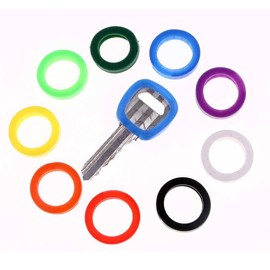 LuLiyLdJ Key Cover Elastic Key Cover Key Cap Elastic Key Cover for Easy Key Identification 8 Colours Pack of 32, Red, black, white, orange, yellow, purple, blue, green