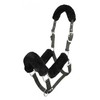 LeMieux Comfort Headcollar for Horses - Black/Grey - Soft Fleece