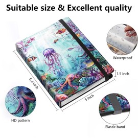 RMJKXQZG Small Photo Album 4x6 60 Pockets 240 Photos with Strong Elastic Band HD Cover for Baby Photo Albums, Wedding Family Photo Album 4x6, Underwater World