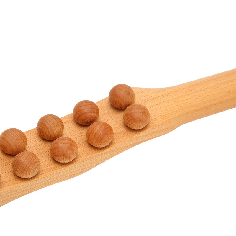 Body Gua Sha Stick Muscle Relaxing 20 Beads Wooden Scraping