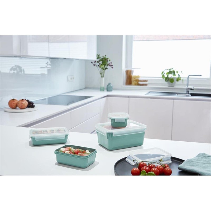 Tefal Masterseal Colour Edition Set of 4, Water Green, Rectangular,