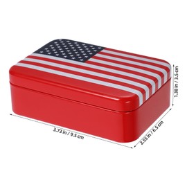 PRETYZOOM US Flag Mini Metal Box Small Storage Tin Box Treasure Container Decorative Keepsake Case with Lid for Home Kids Girls Boys Party Decor Favor Box