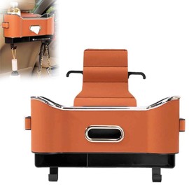POCONT Multifunctional Car Seat Back Storage Box, 2025 New Car Seat Storage Box, Car Seat Tissue Box, Car Back Seat Organizer for Travel (Orange)