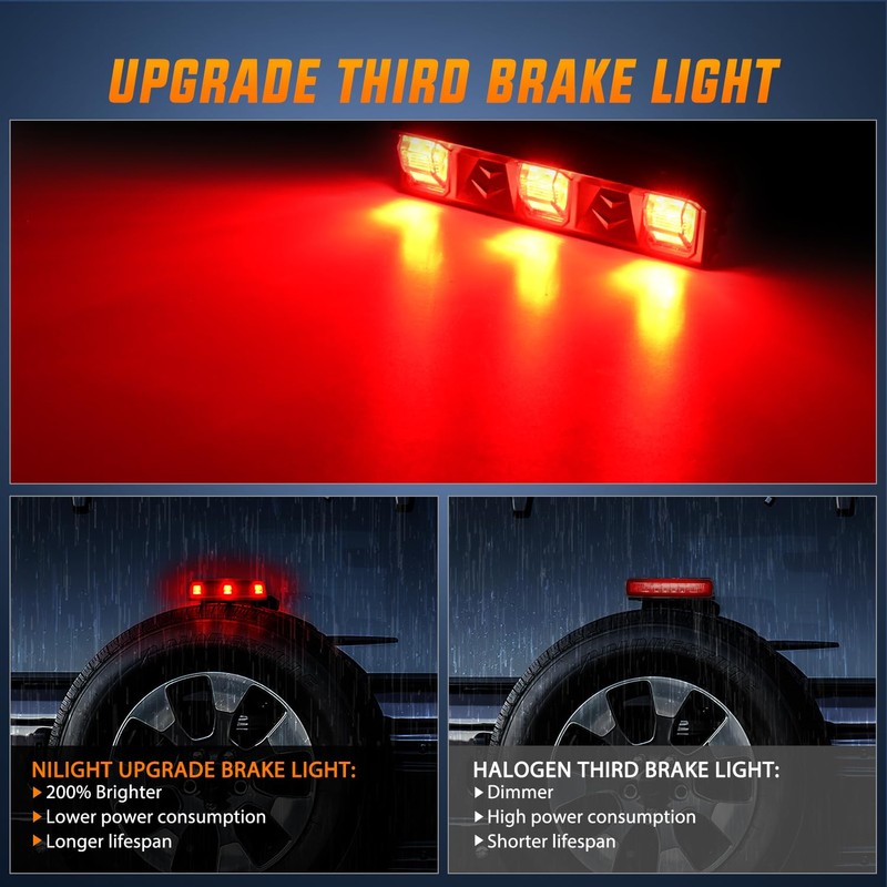 Nilight Third Brake Light Tail High Mount Stop Upgrade 3rd