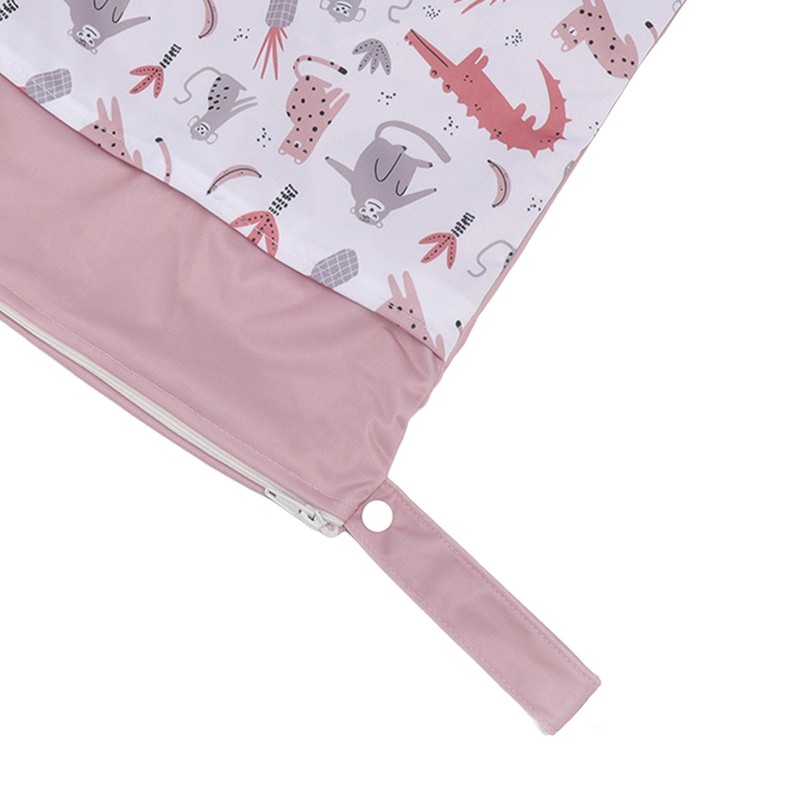 2pcs Hanging Diaper Bag Waterproof Double Pockets Zipper Closure Baby