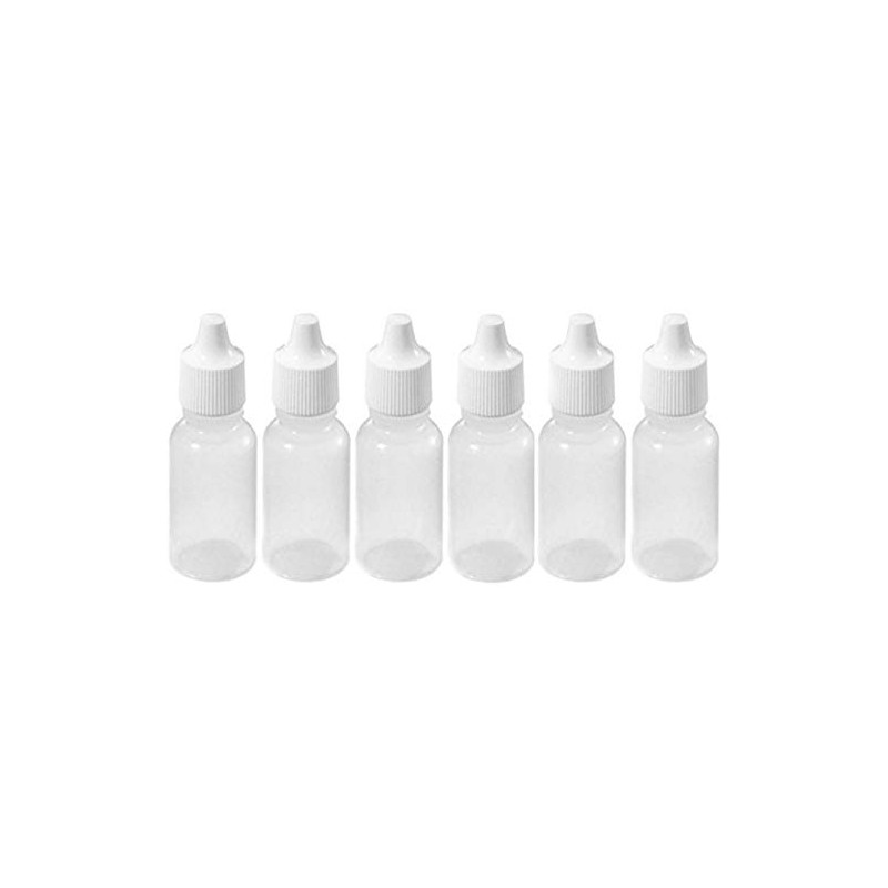 VASANA 24 Pieces 20ml Empty Refillable White Plastic Dropper Bottles,