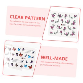 Mikinona 1set Butterflies Nail Art Decors Watermark Stickers for Female Manicure Nail Decoration Supplies Easy to Use for Beginners