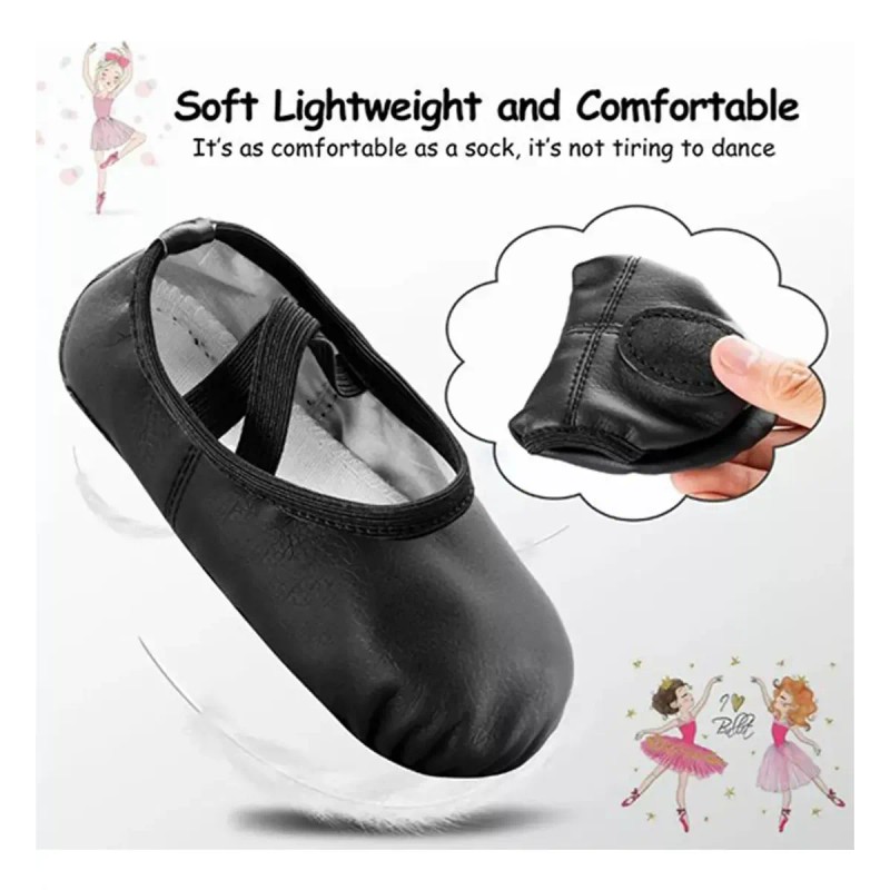 Zapatos De Ballet Para Niña Y Mujer, Piel De Pu