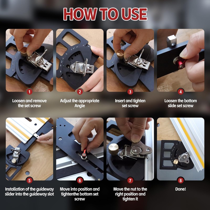 Adjustable Angle Track Saw Square Guide Rail, -60 to 60