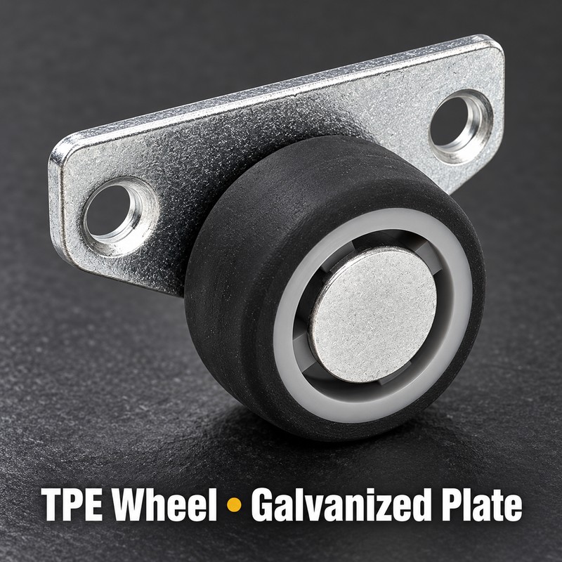 8-Piece Mini Side-Mount Furniture Caster Wheels with TPE Rubber Rollers