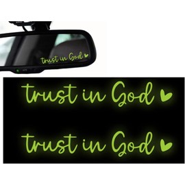2 Pcs Trust in God Vehicles Window Decals Car Stickers,Rearview Mirrors Mirrors Car Window Stickers,Car Stickers and Decals for Family Friends,Bumper Stickers,Decals (Green)