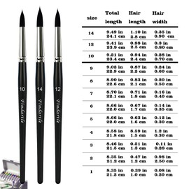 Findartle Round Watercolour Paint Brushes,12 Pcs Round Pointed Tip Brushes For Watercolour, Acrylic, Oil, Gouache, Artist Paint Brush For Detail, Tempera, Nail Art,Face Painting (Black)
