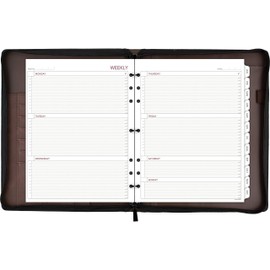 AT-A-GLANCE Day Runner Undated Harrison Leather Day Planner, 8-1/2-x-11-inch (307-0304), Brown
