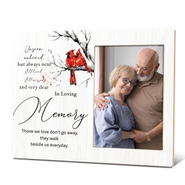 BXVRT In Loving Memory Photo Frame, Cardinal Memorial Gifts For Loss Of Loved One, Bereavement Remembrance Picture Frame Gifts, Funeral Condolence Gifts, Sympathy Frame For Home Office Decor 26