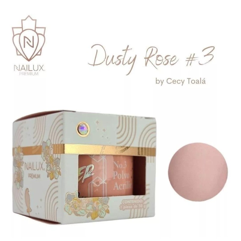 Nailux Acrílico Cover Dusty Rose 3 Nailux 28 Grs
