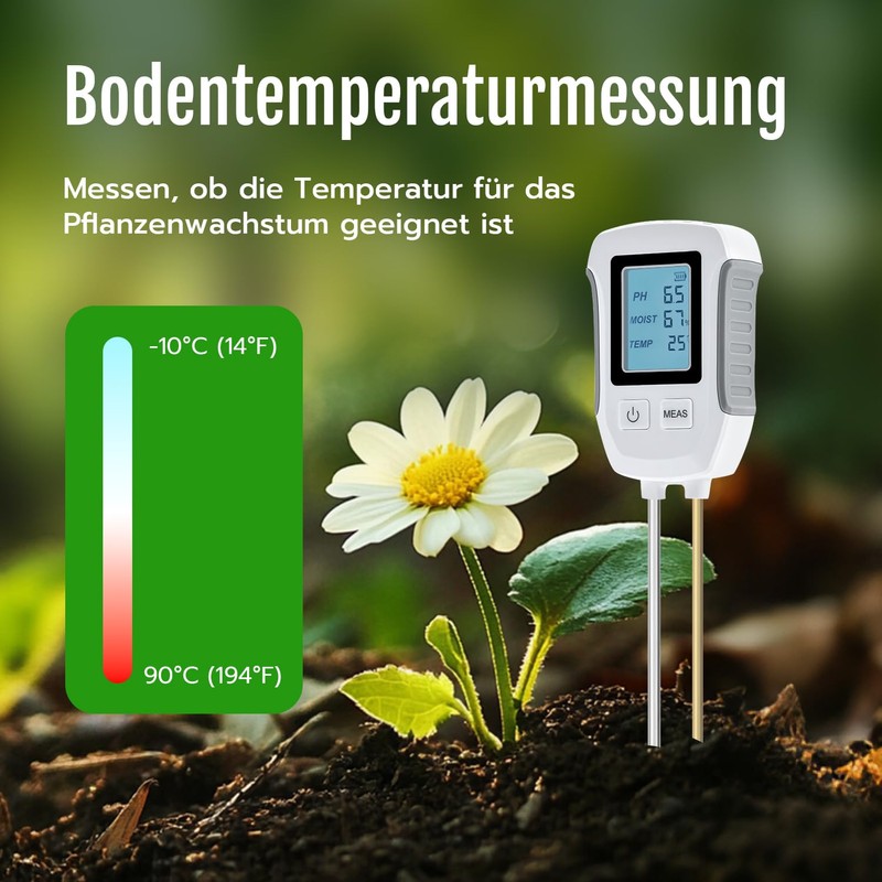 Tolesum 3-in-1 Soil Meter, PH Value Soil Meter, Digital Soil