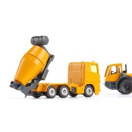 Siku 1692 Construction Site Set, Dumper and Concrete Mixer, Toy Car for Children, Yellow, Metal/Plastic, Tilt and Rotating Drum, Tilting Trough