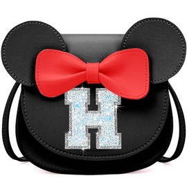 OYLOLA Birthday Gifts for 2 3 4 5 6 7 8 Year Old Girl Toddler Purse Initial Girls Purse Kids Purses Toddler Girl Gifts Black H