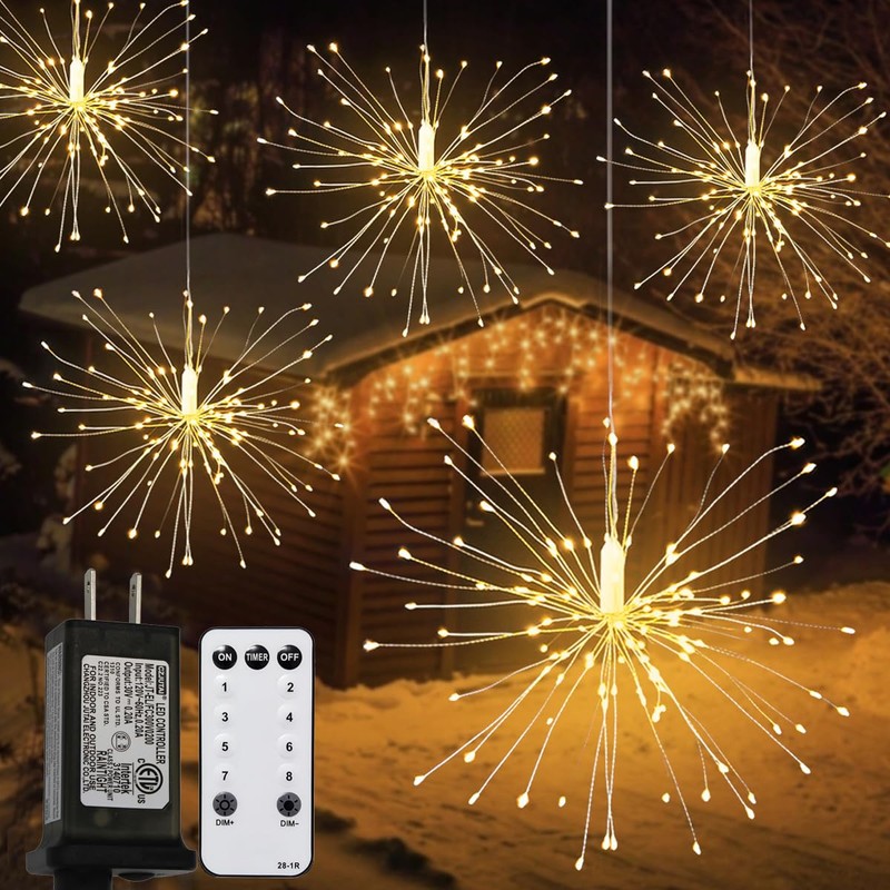 Dreamworth 10 Pcs Total 1000 LED Firework Copper Wire Lights,