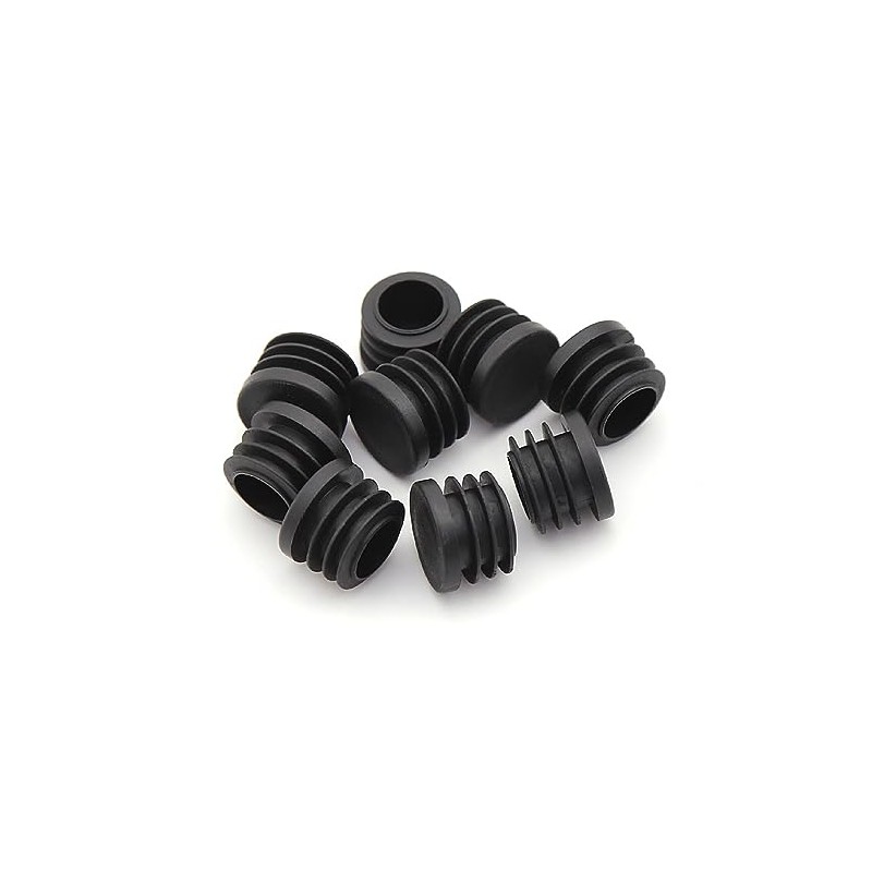28mm Black Plastic Plugs, Black Round Tube Covers, Inner End