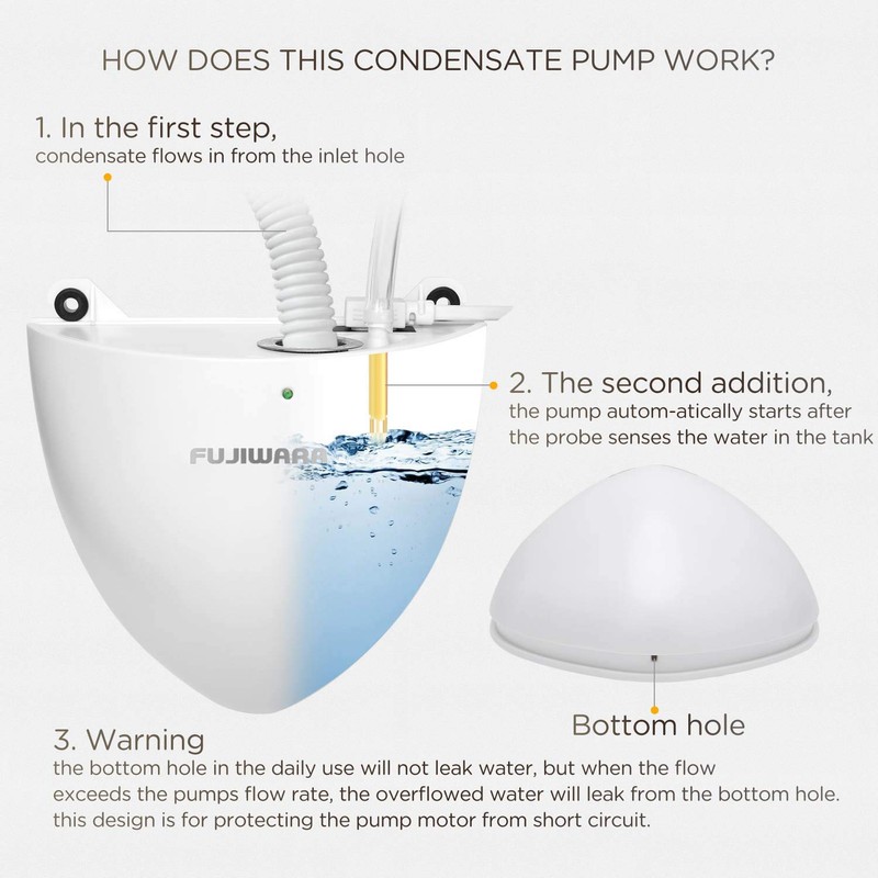 FUJIWARA Condensate Mini Pump Exquisite Automatic Condensation Drain Removal Pump