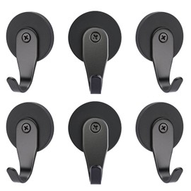 LAGAHS 6pcs Magnetic Hooks Heavy Duty, Hanging Strong Magnet Hook for Key Towel Coat Umbrella Indoor Wreath Hanger Front Door Decor