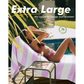 Genovega 6 Packs Oversized Stripe Turkish Beach Towel 74"x38" Thin Quick Dry Sand Free Pool Swim Towels Large XL Clearance Blanket Adult Travel Vacation Accessories Essentials Mulite Stripe