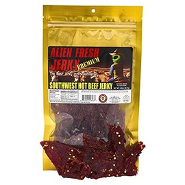 Alien Fresh Jerky - Classic - Southwest Hot - Premium Beef - Low Calorie Snack - The Best Jerky In The Universe - 3.25 OZ - Made In USA