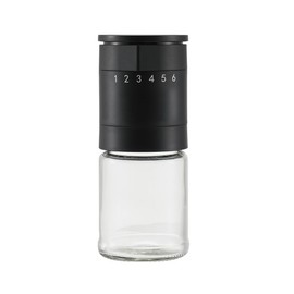 Mr YD Manual Salt and Pepper Grinder - 6 Adjustable Grinding Levels, Lightweight Plastic & Compact Design for Kitchen, Camping (Black)