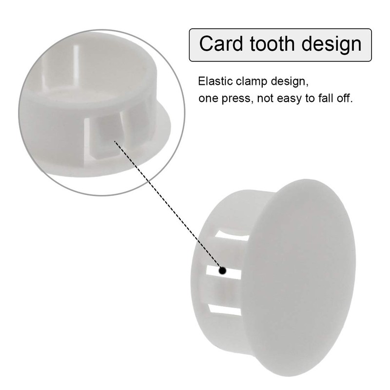 Suiwotin 30PCS 10mm (3/8'') White Plastic Flush Type Hole Plugs,