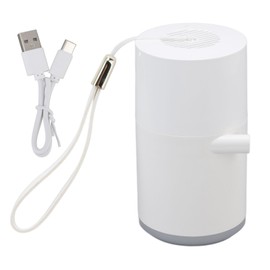 Electric Vacuum Pump USB Charging Inflatable Pump with 4 Lighting Gear for Outdoor Camping White