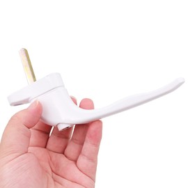 WANGCL 2 PCS Universal White Window Handle UPVC Window Locking Handles 40mm Spindles with Key Cranked Window Handles