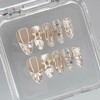 Press on Nails Medium Almond 3D Aesthetic Fake Nails French