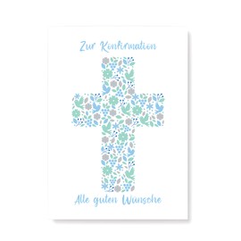 Friendly Fox Boy's Confirmation Card, 1 x Confirmation Card with Envelope, Card for Confirmation Boy, DIN A6 Confirmation Card