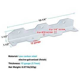 eoere 8 PCS 10-1/4" Staircase Angle Bracket, 12-Gauge Heavy-Duty Stair Stringers Angle Connector for Deck, StairTread