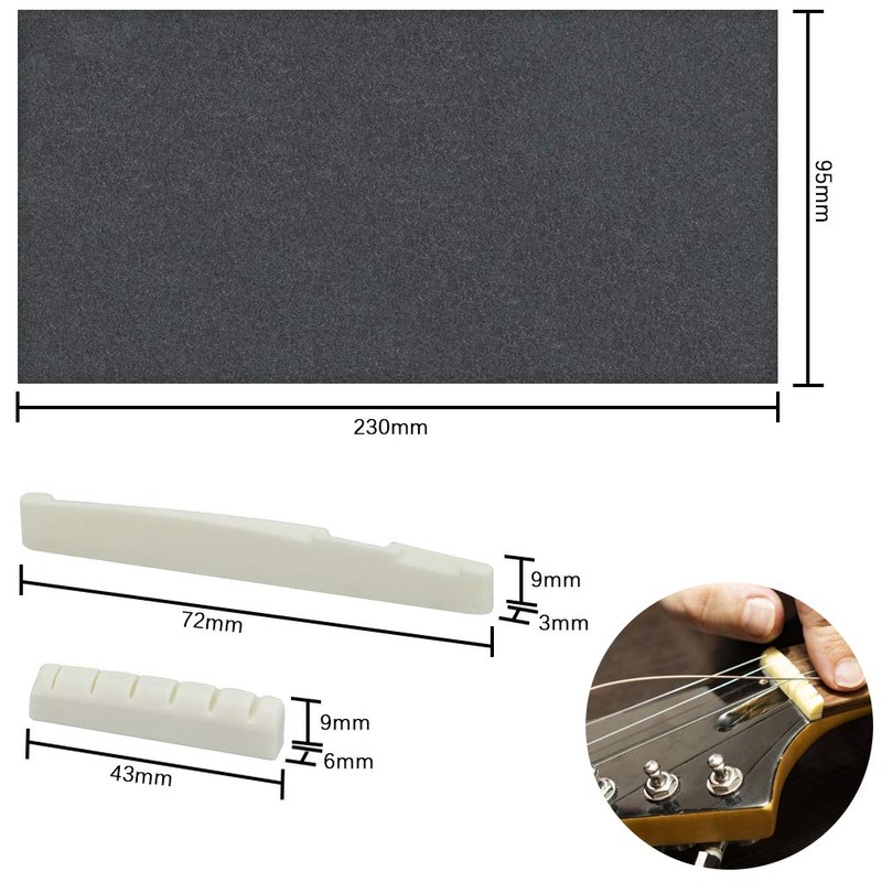 LYTIVAGEN Set of 4 Guitar Bridge Saddle Bone Saddle Set