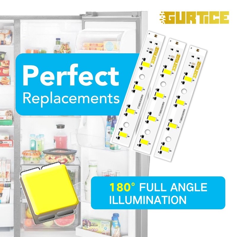 Gurtice New Upgraded 3 Pack WR55X26671 PS11767930 AP6035586 Led Light