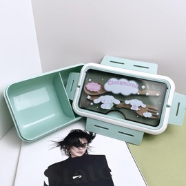 Holymid Kawaii Dog Lunch Box, All-in-One Stackable Bento Lunch Box Container, 1100 ML Large Capacity for Adult, Work Lunch Portion Control Bento Boxes, Japanese Lunch Box Leakproof Lunch Container