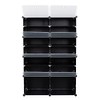 Flulep 7-Tier Portable 28 Pair Shoe Rack Organizer 14 Grids