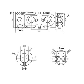 JMKTMP Universal Joints 1" DD X 3/4" DD Black Steering Shaft Double U Joint
