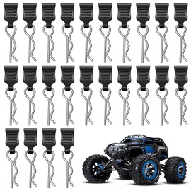 LQIOACU 24 Pieces RC Remote Control Car Housing R Type Buckle Mounting Clip SCX10 TRX-4 MJX1/10 1/14 1/8 RC Car Parts, multicoloured