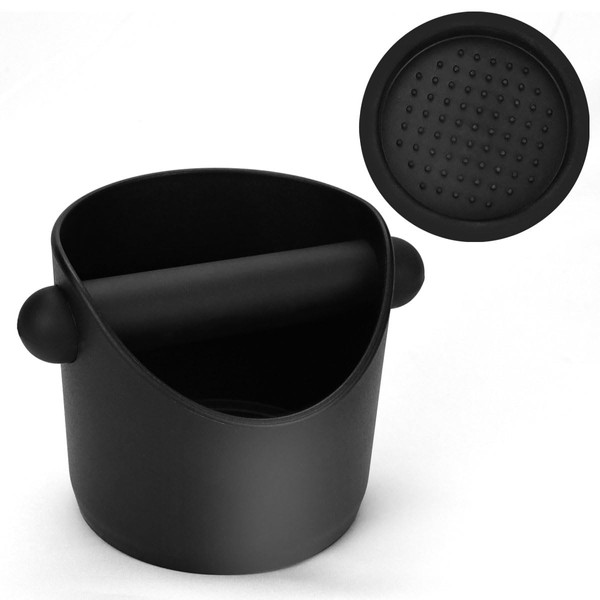 MSIHEY Knock Container, Espresso Knock Box, Tee Container, Portafilter Accessories with Knock Bar & Tamper Mat for Barista, Accessories for Coffee Grounds Collecting and Recycling