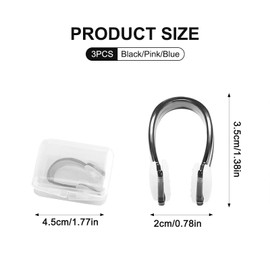Pack of 3 Nose Clip Swimming Nose Clip Swimming Children, Non-Slip Nose Clip for Swimming, Nose Clips Waterproof Nose Clip with Storage Box for Swimming Beginners Professional Swimming