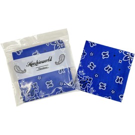 HankieWorld Bandanas para mujeres y hombres, paquete de 3 pañuelos súper suaves y finos de algodón preio de los años 60 de 22 pulgadas, Paquete de 3, agua azul, L