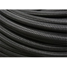 Autobahn88 Synthetic Rubber Hose with Dual-layer Braided (Lightweight Fiber + Stainless Steel) for Fluids : Fuel, Oil, Water, Coolant, Methanol. Black (AN8, 5 Feet)